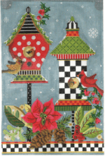 Kelly Clark Needlepoint - Winter Birdhouse